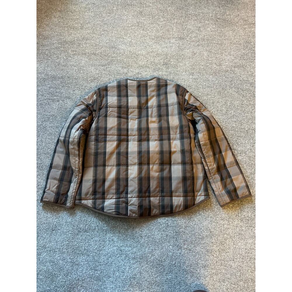 Everlane PRIMALOFT Women Brown Plaid Cotton Lined Full Zip Cozy Puffer Jacket XS - Picture 5 of 13